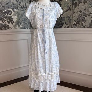 NWOT LoveShackFancy printed midi dress eyelet lace